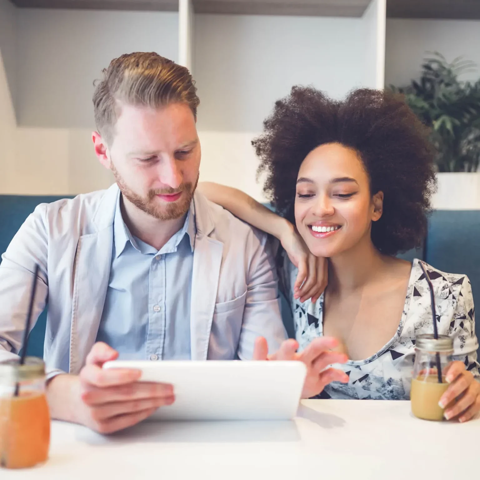 couple filling out financing page